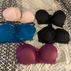Elegant Women's Lace Bras - Black, Blue, Pink, Purple